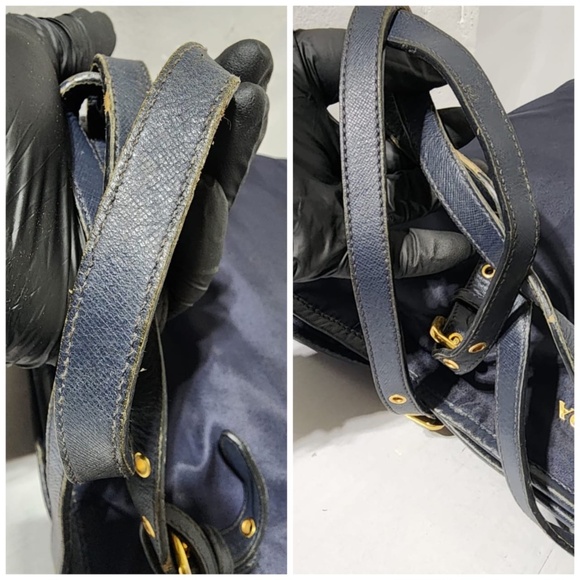 Authentic PRADA Tessuto Nylon Saffiano Tote Navy Blue - Picture 11 of 15
